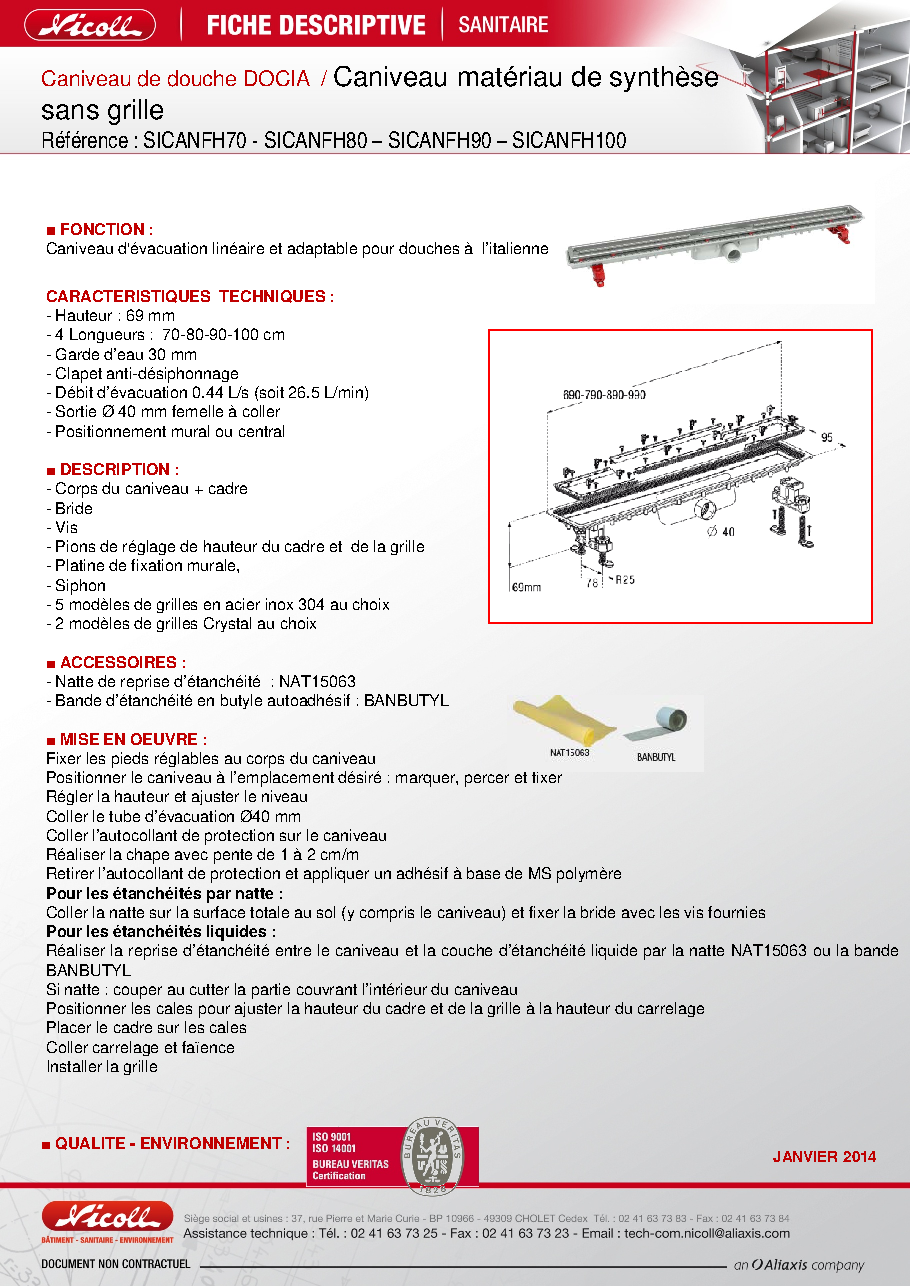 Fiche technique fournisseur