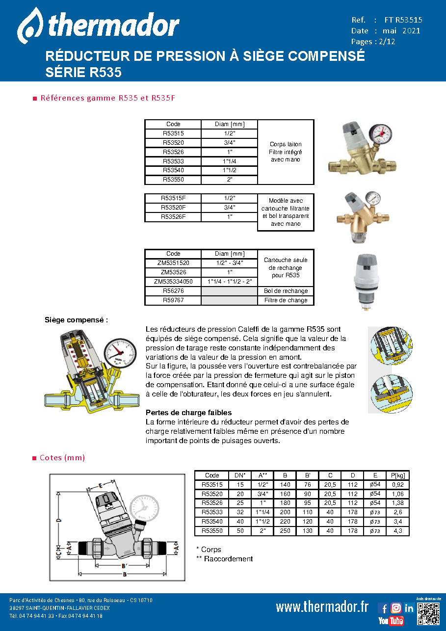 Fiche technique fournisseur