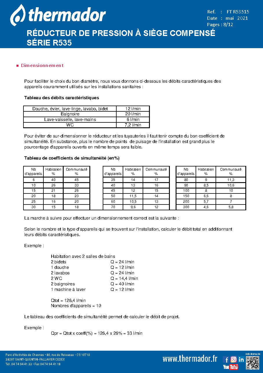 Fiche technique fournisseur