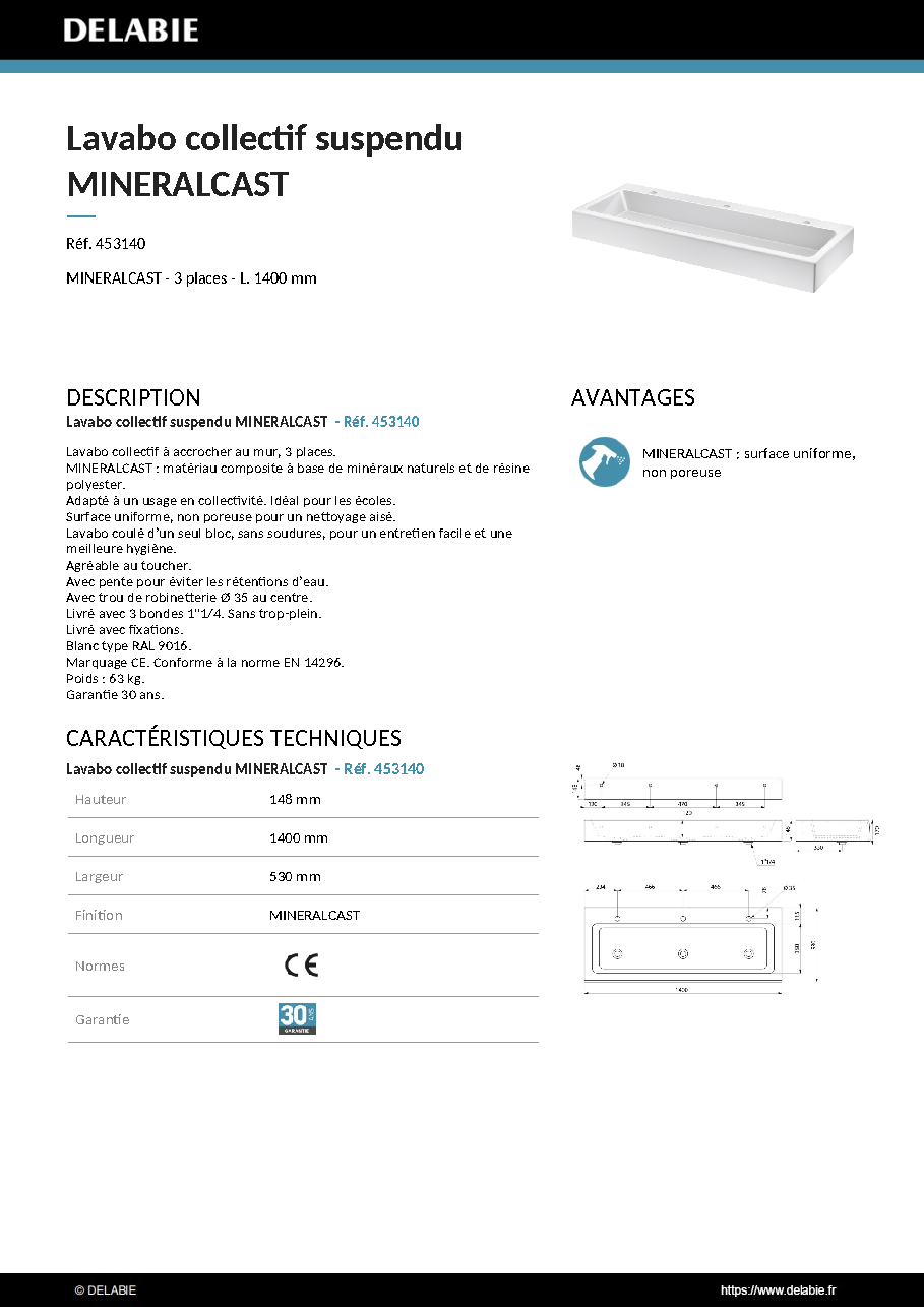 Fiche technique fournisseur