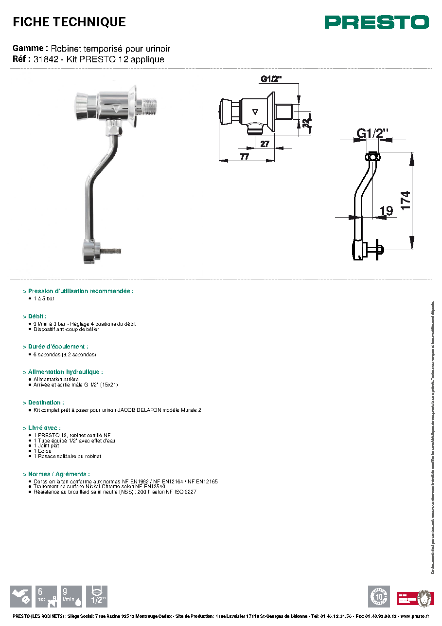 Fiche technique fournisseur