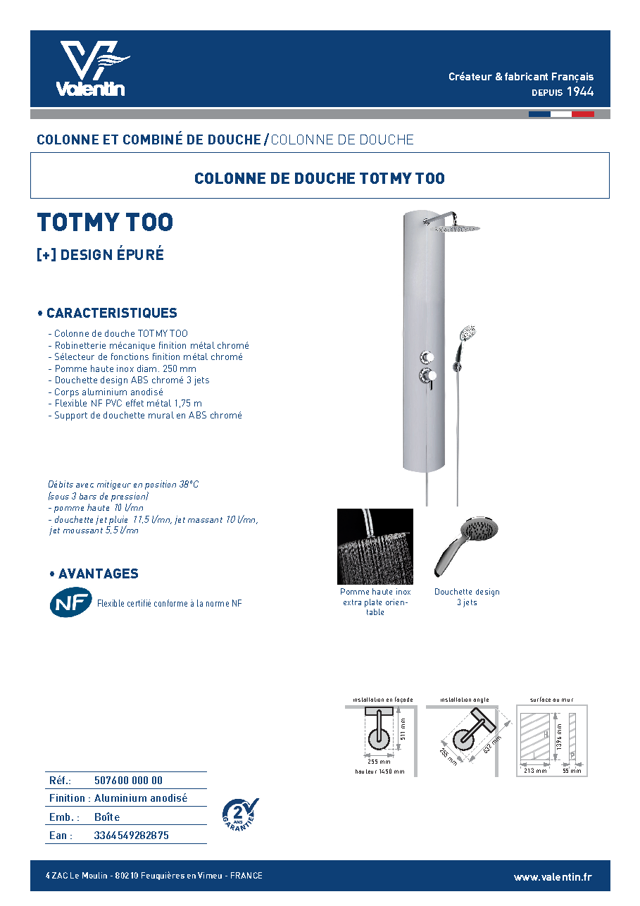 Fiche technique fournisseur