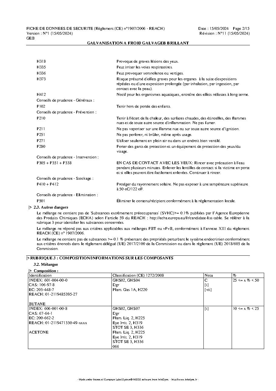 Fiche technique fournisseur