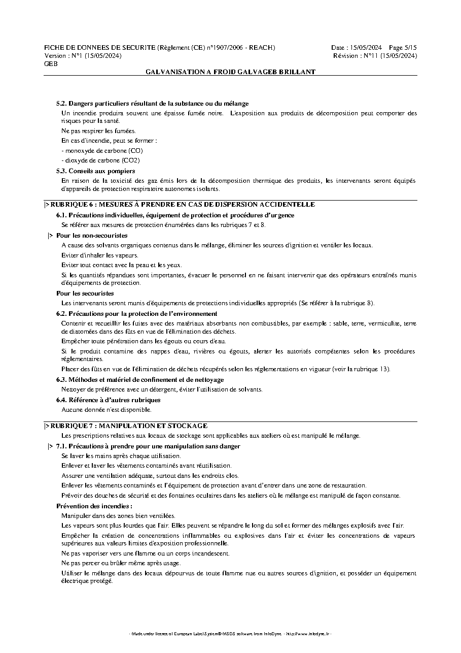 Fiche technique fournisseur