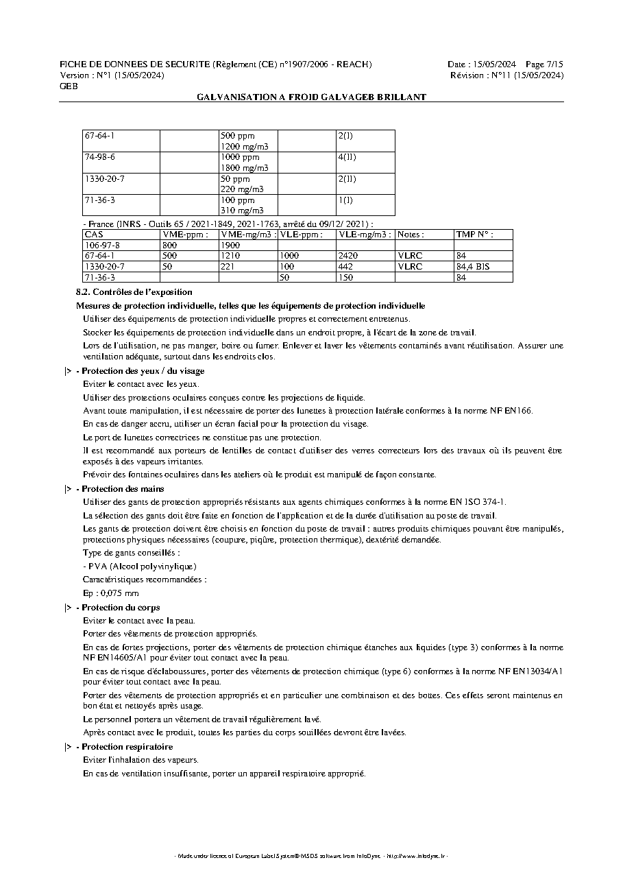 Fiche technique fournisseur