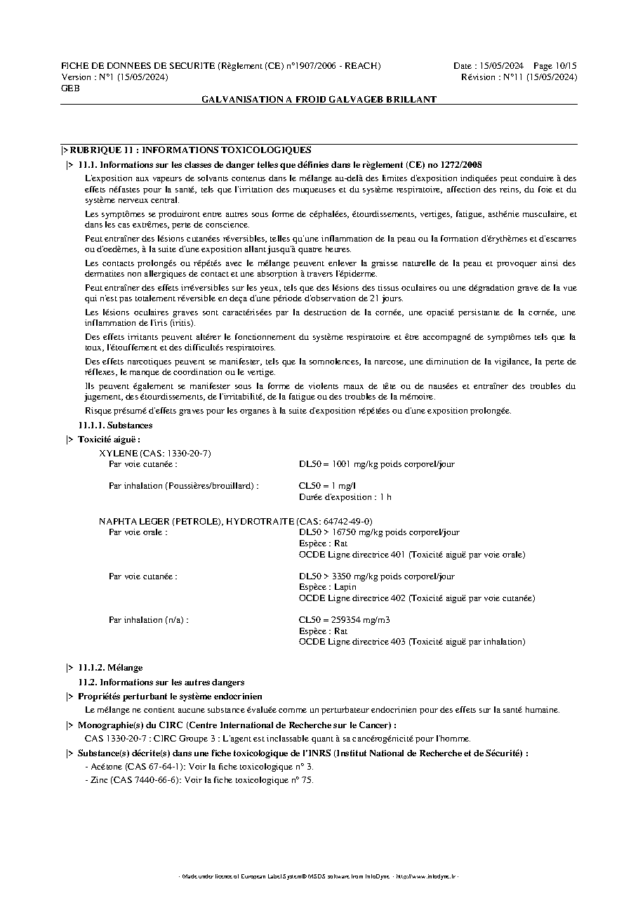 Fiche technique fournisseur