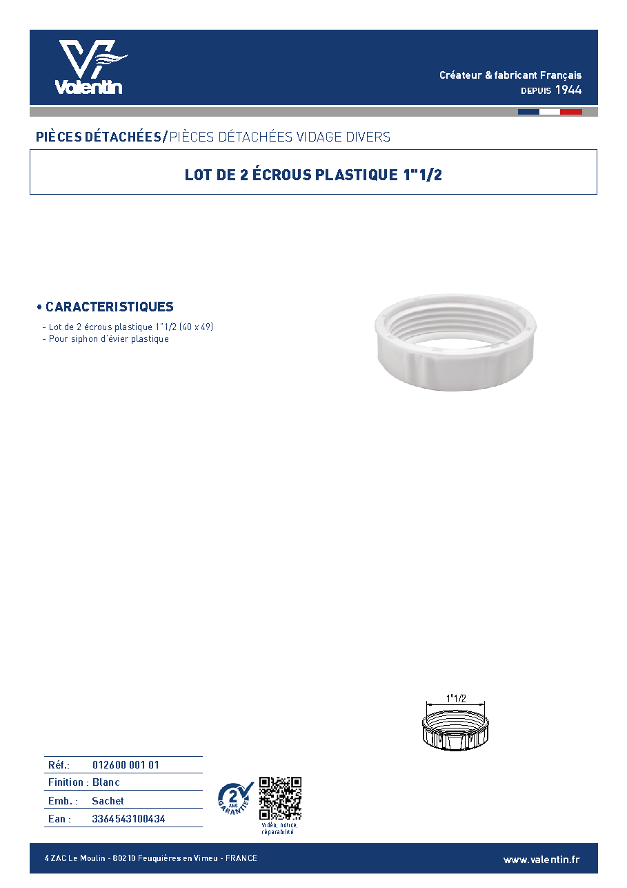 Fiche technique fournisseur