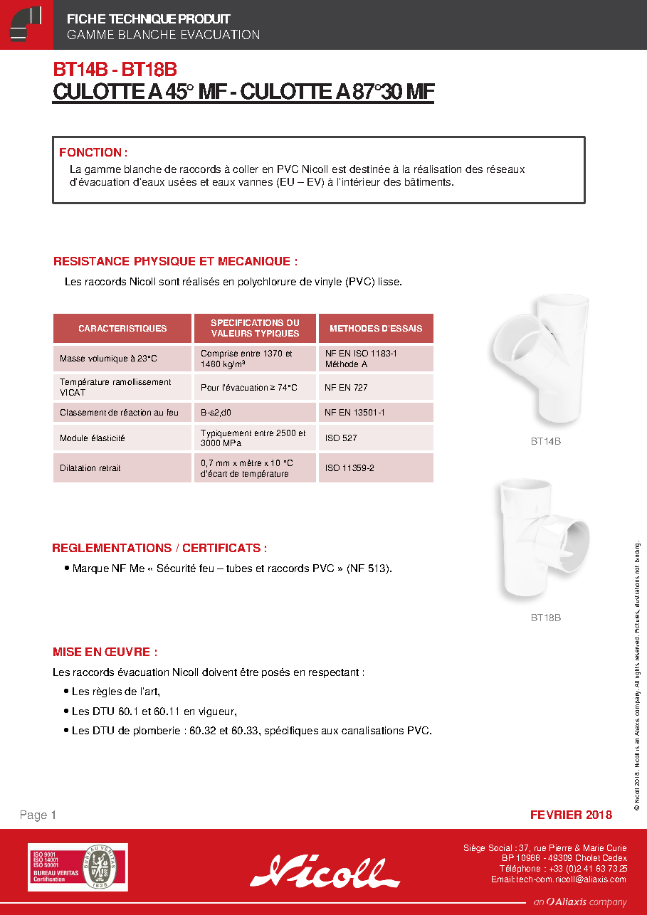 Fiche technique fournisseur