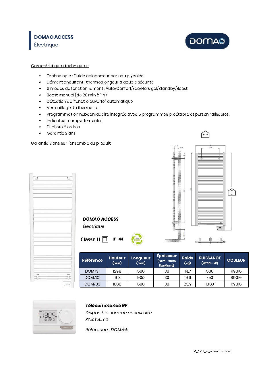 Fiche technique fournisseur