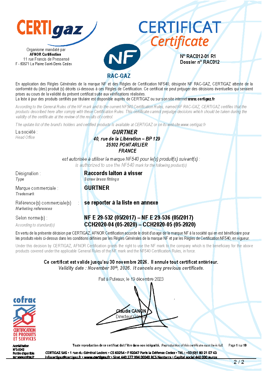 Fiche technique fournisseur