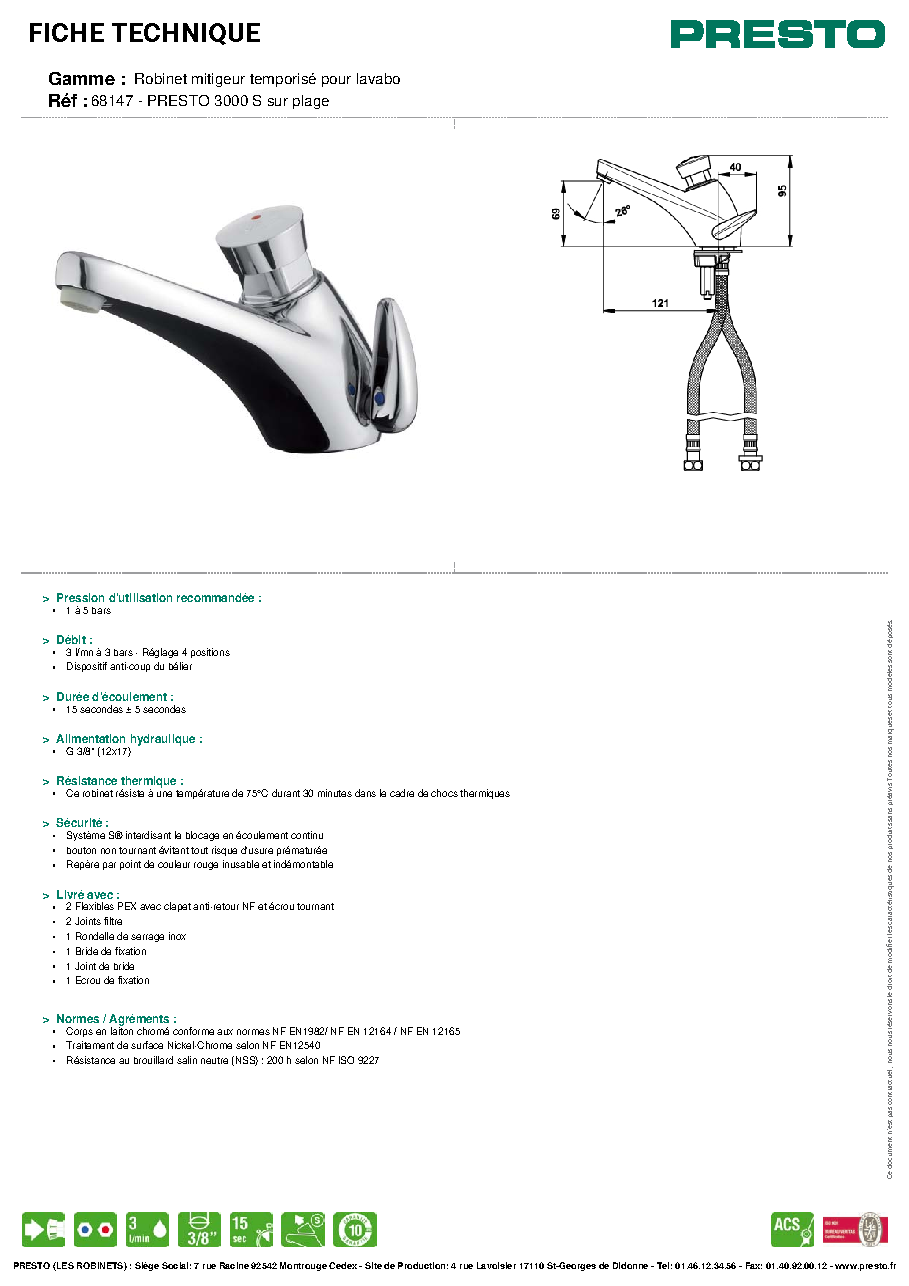 Fiche technique fournisseur