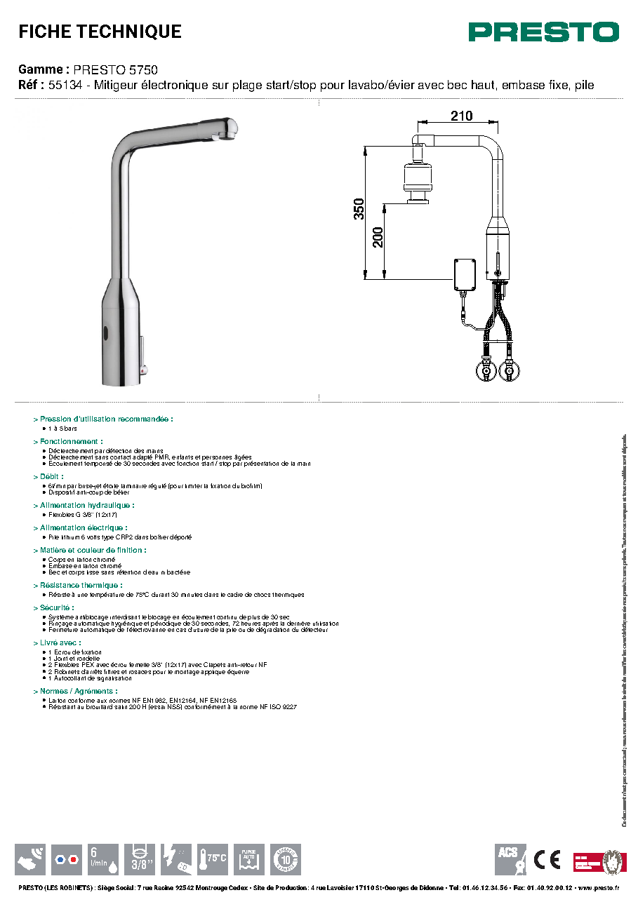 Fiche technique fournisseur