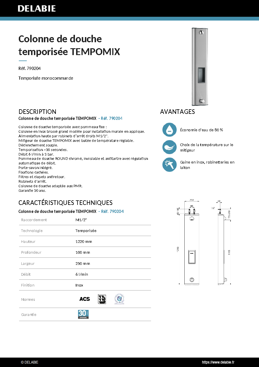 Fiche technique fournisseur