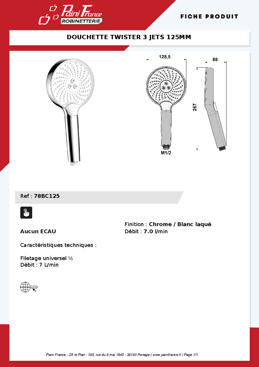 Fiche technique fournisseur