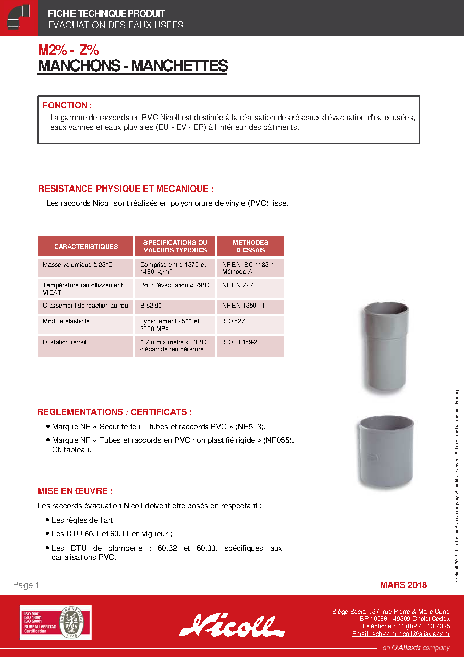 Fiche technique fournisseur