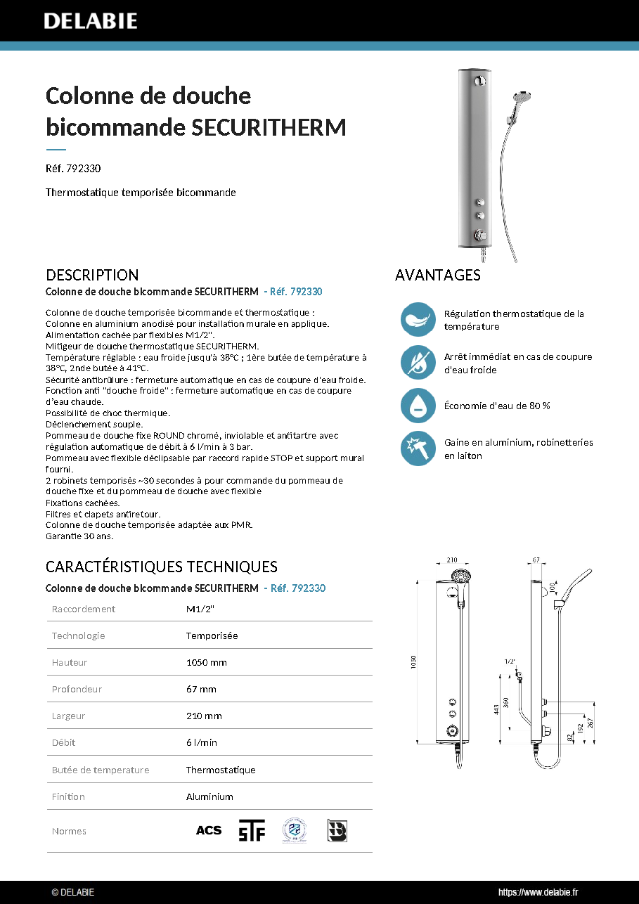 Fiche technique fournisseur