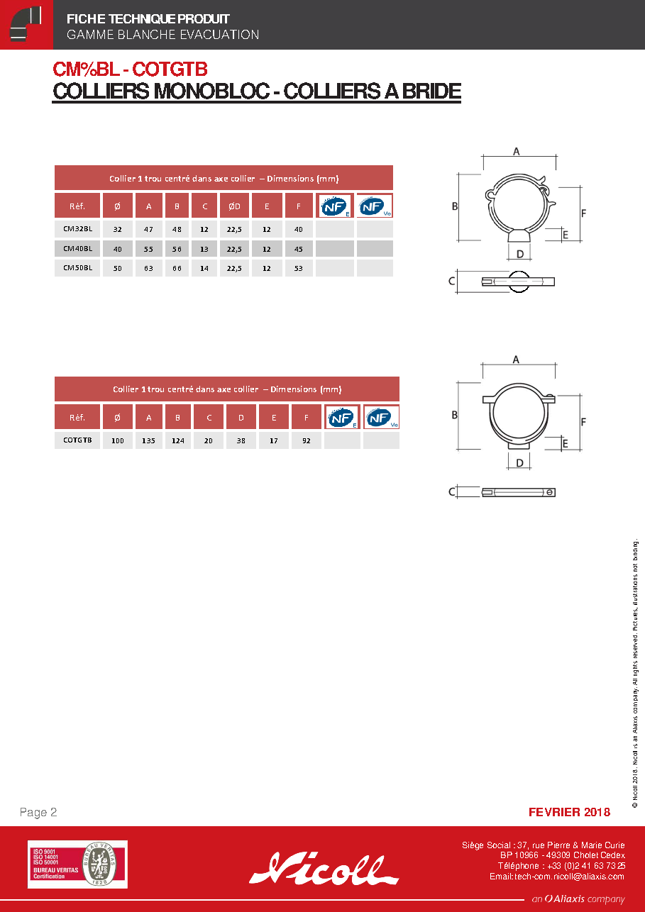 Fiche technique fournisseur