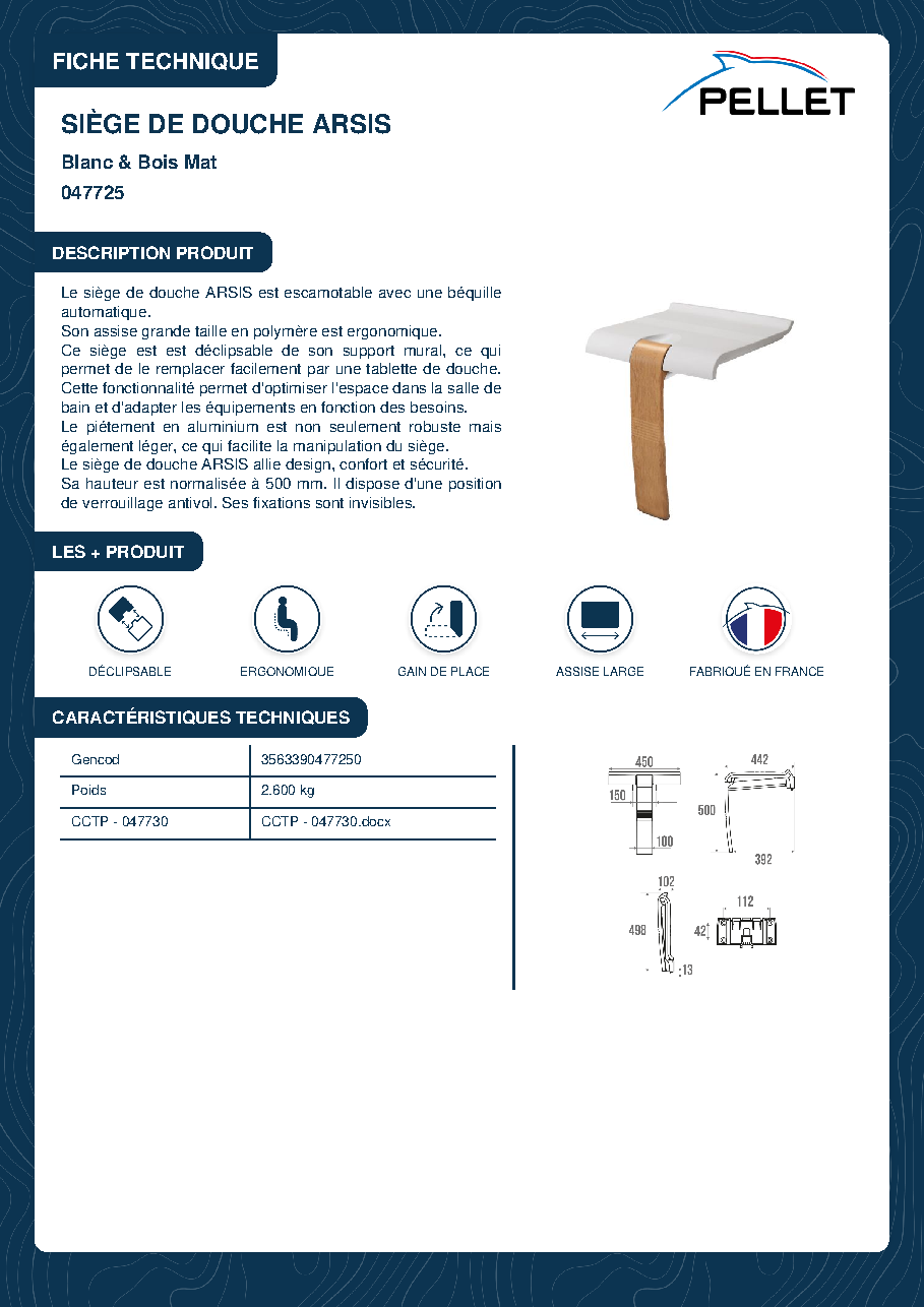 Fiche technique fournisseur