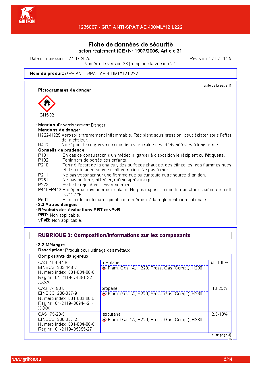 Fiche technique fournisseur