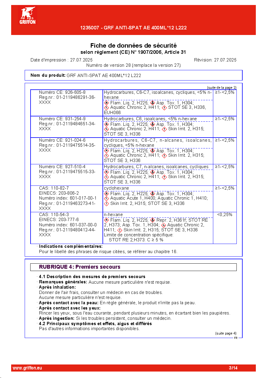 Fiche technique fournisseur