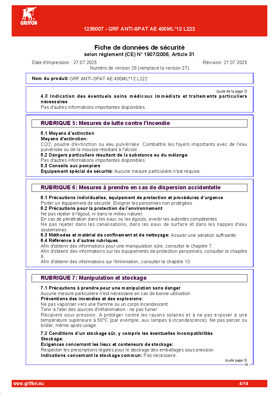 Fiche technique fournisseur