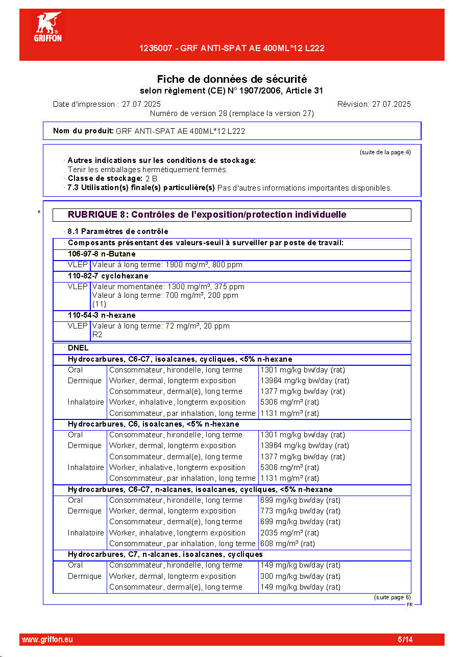 Fiche technique fournisseur