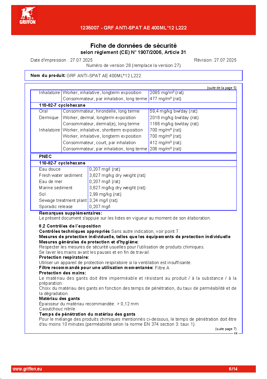 Fiche technique fournisseur