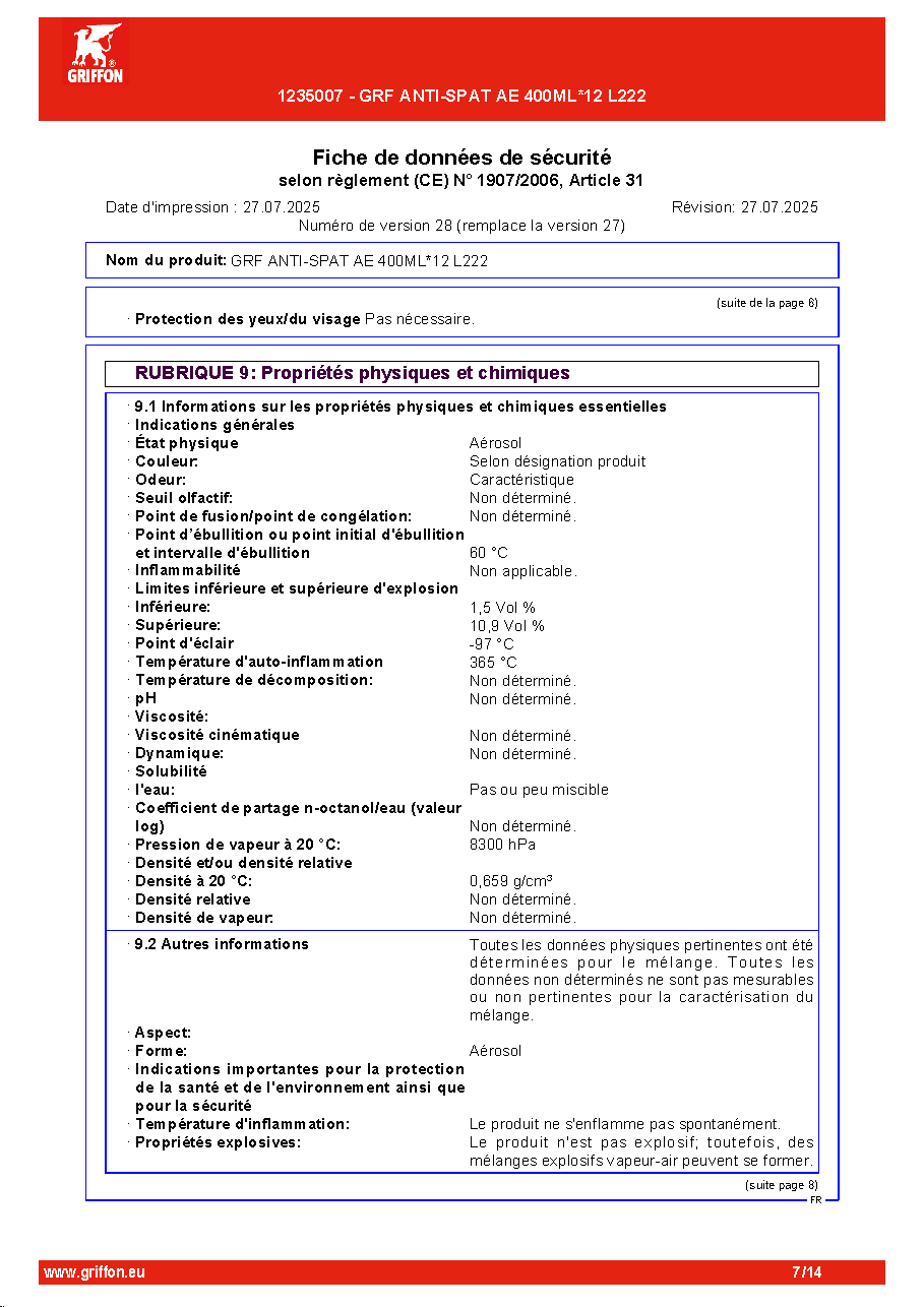 Fiche technique fournisseur