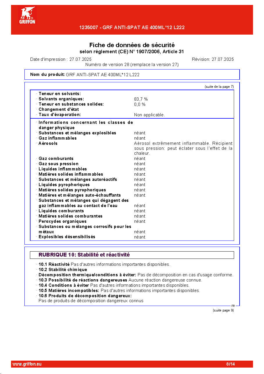 Fiche technique fournisseur