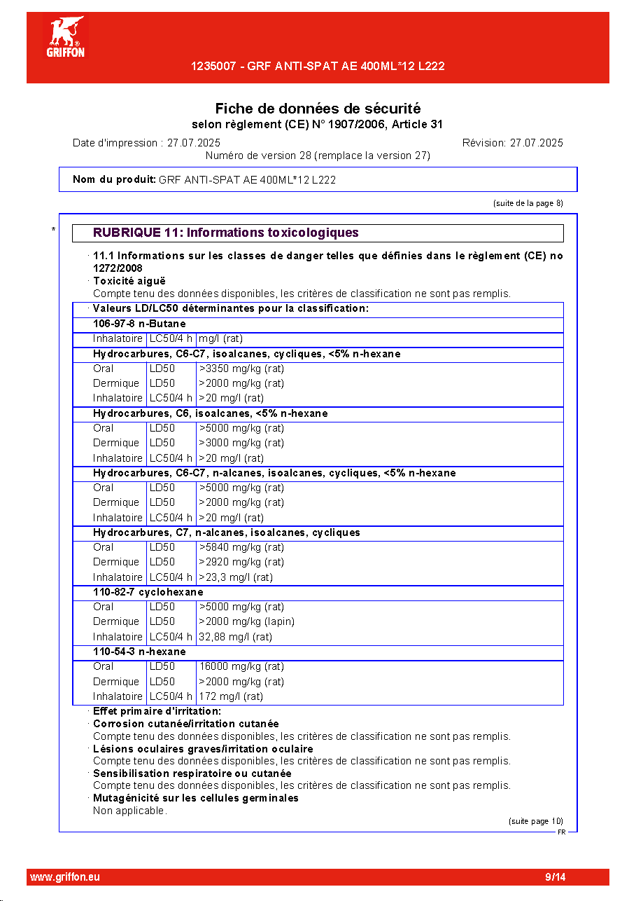 Fiche technique fournisseur