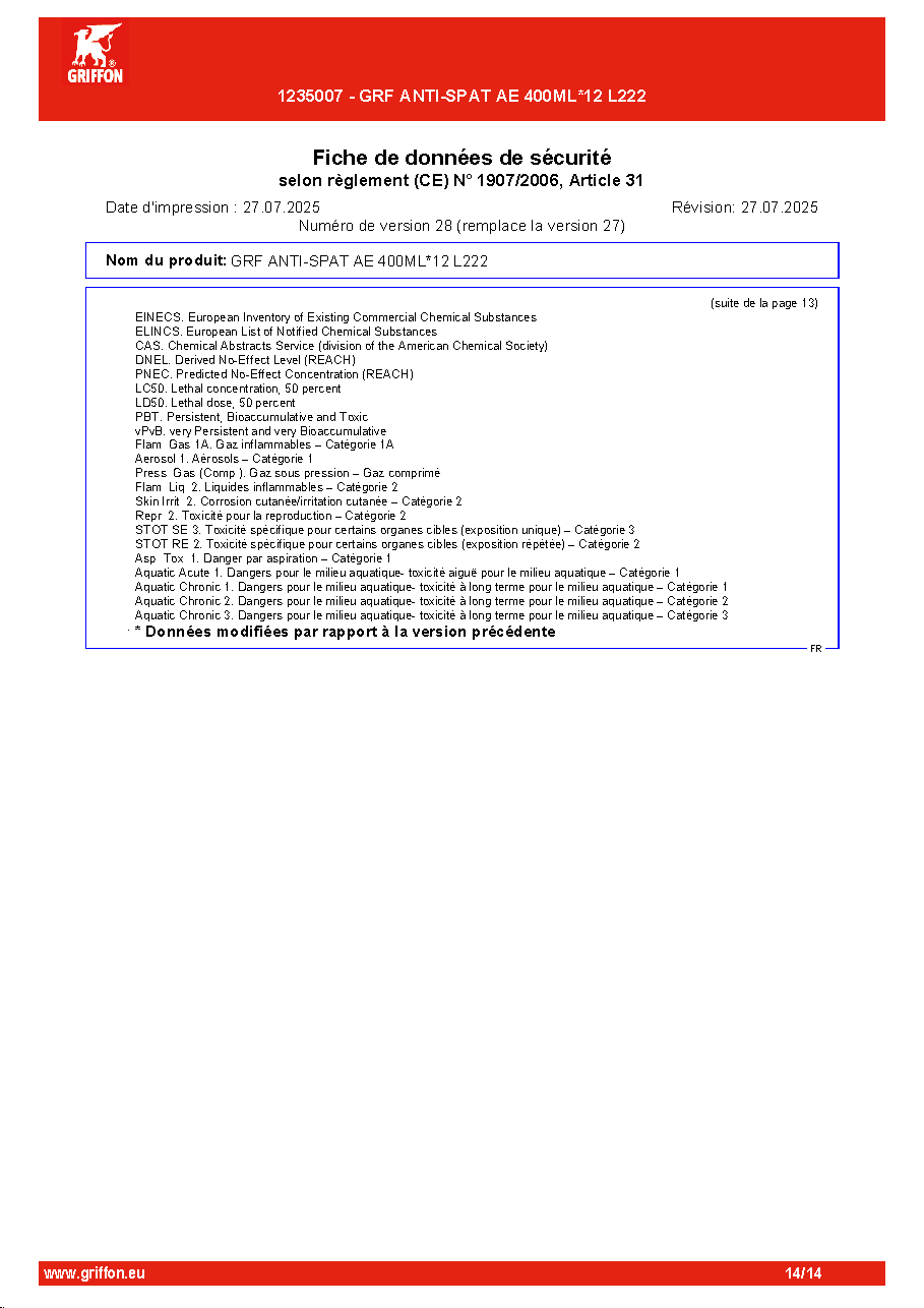 Fiche technique fournisseur