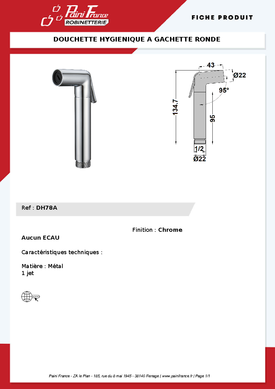 Fiche technique fournisseur