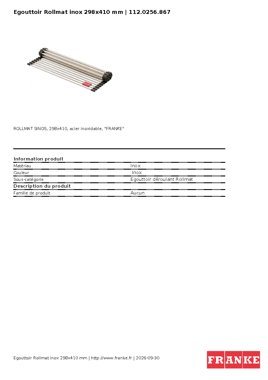 Fiche technique fournisseur
