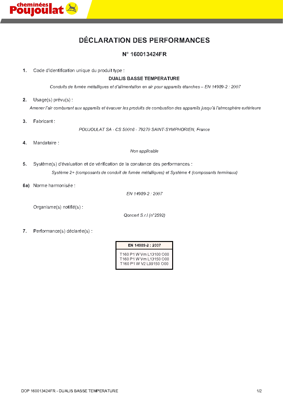 Fiche technique fournisseur