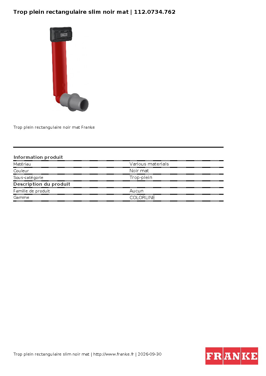 Fiche technique fournisseur