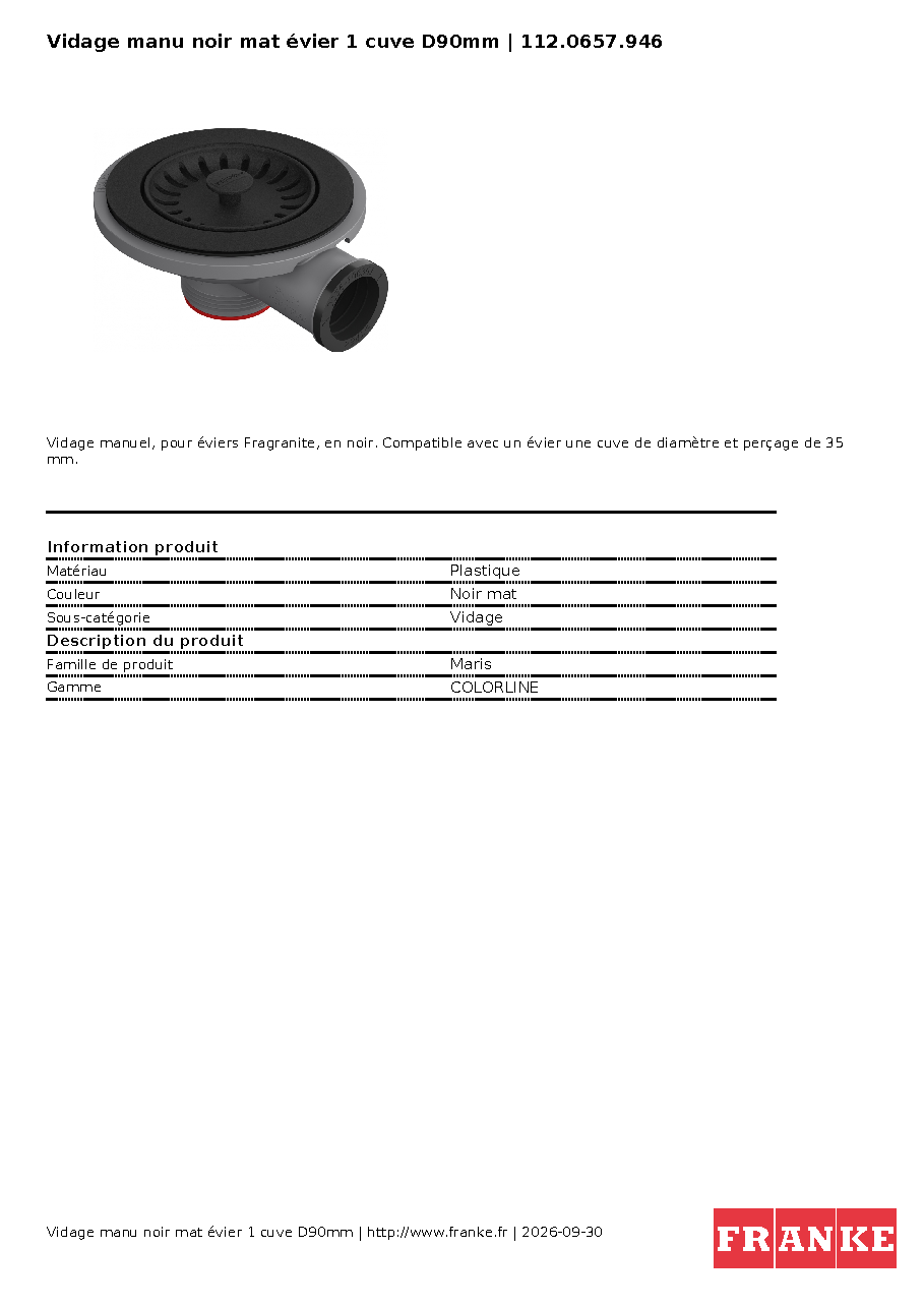 Fiche technique fournisseur
