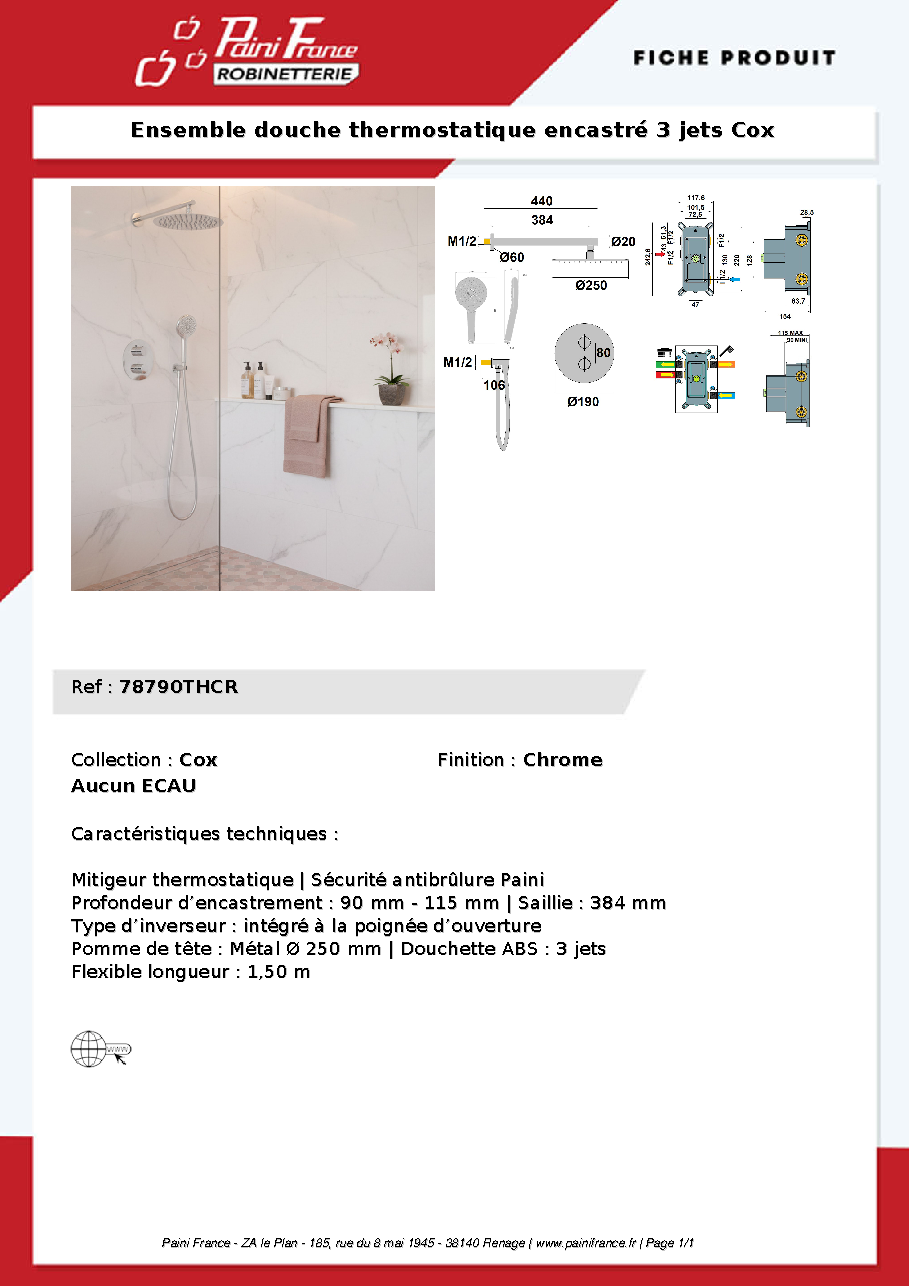 Fiche technique fournisseur