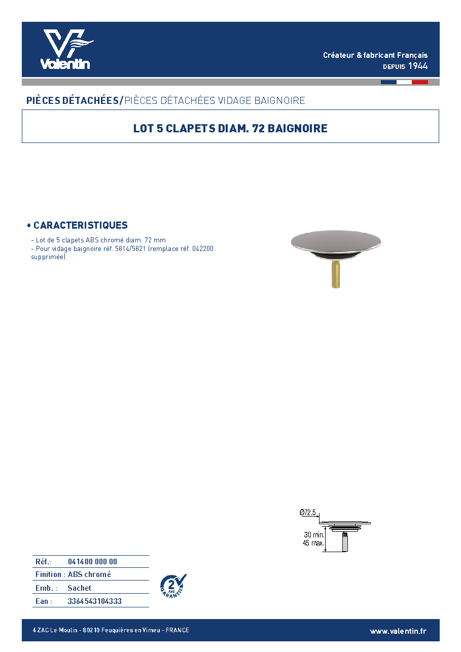 Fiche technique fournisseur