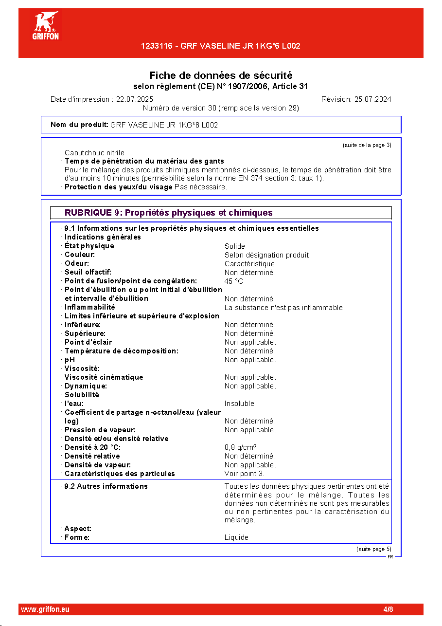 Fiche technique fournisseur
