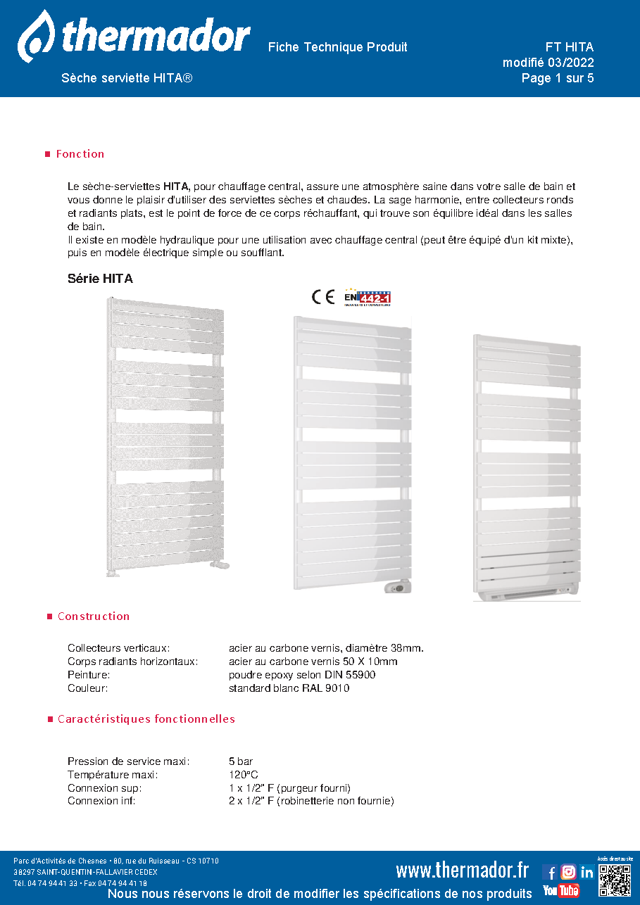 Fiche technique fournisseur