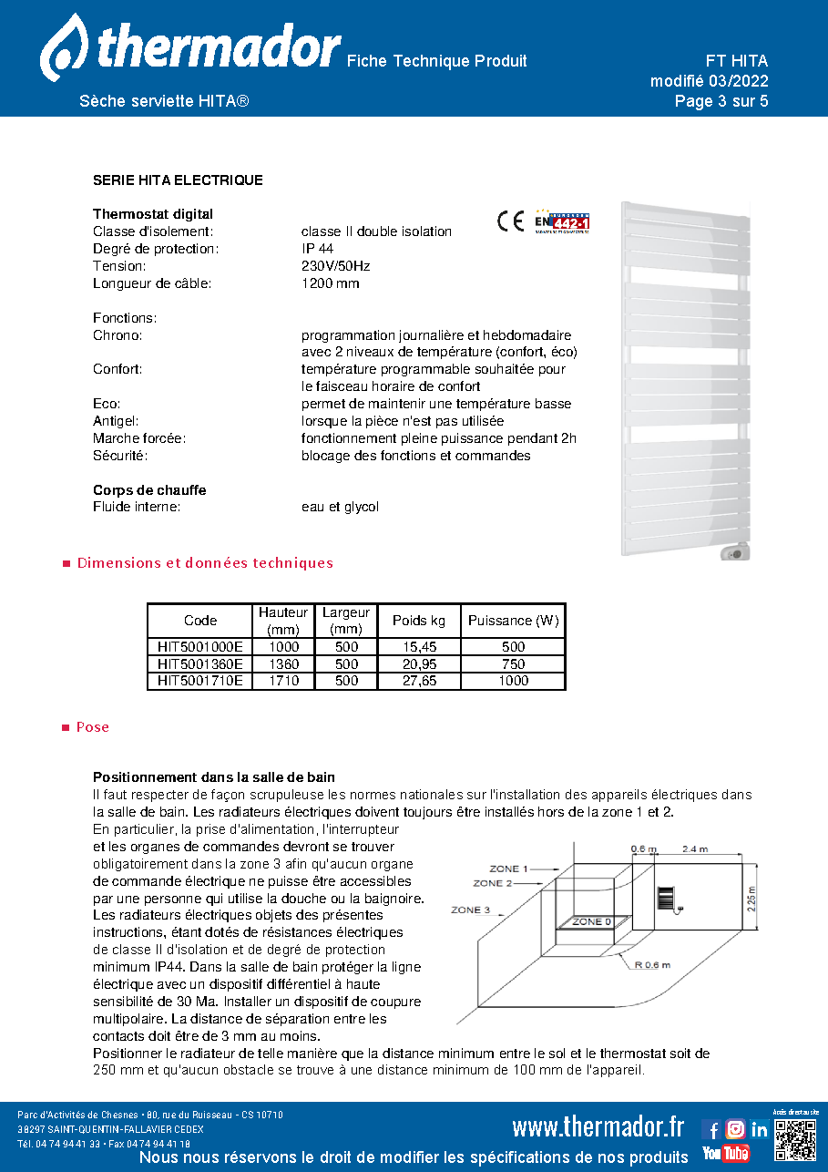 Fiche technique fournisseur