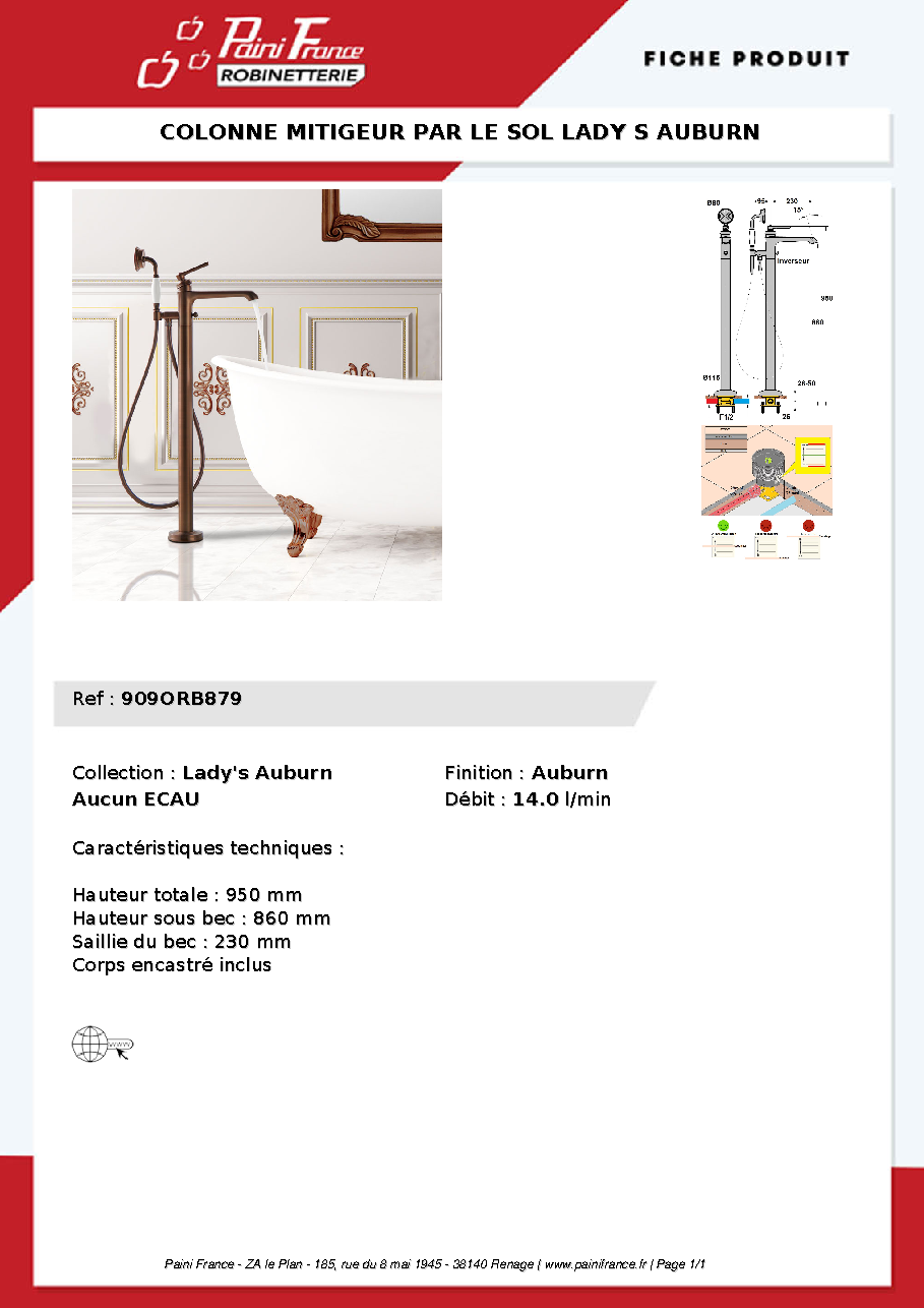 Fiche technique fournisseur