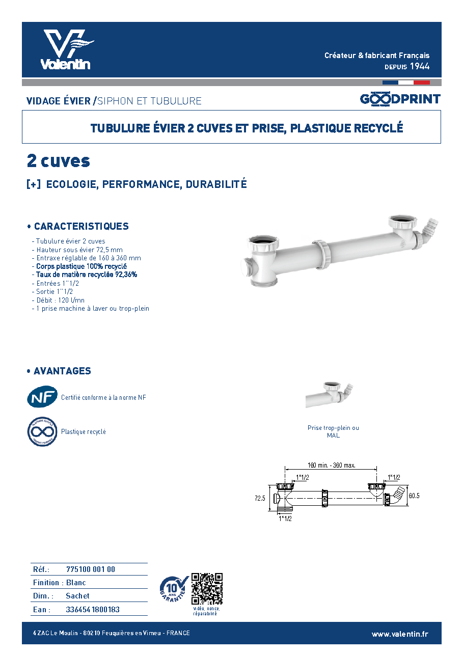 Fiche technique fournisseur