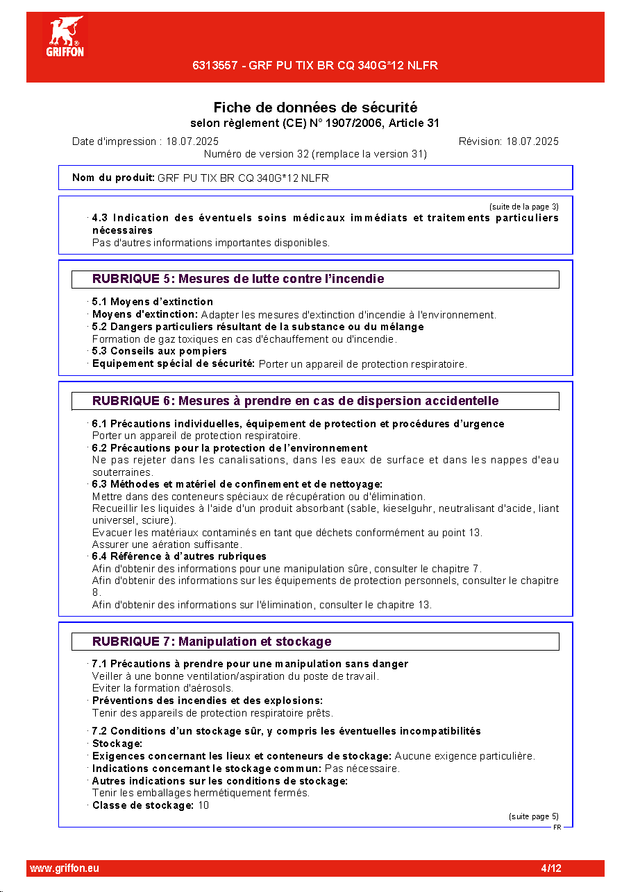 Fiche technique fournisseur