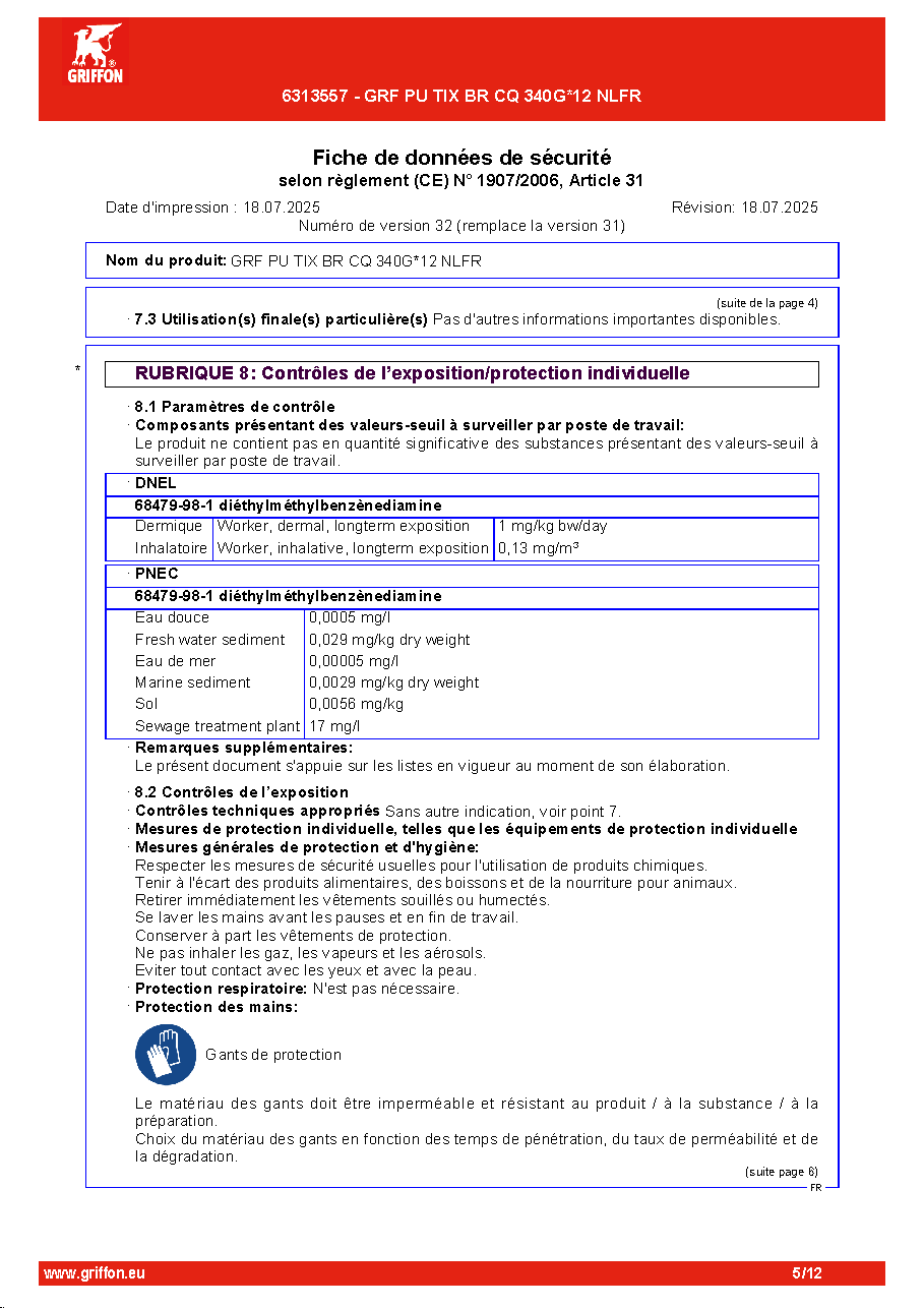 Fiche technique fournisseur