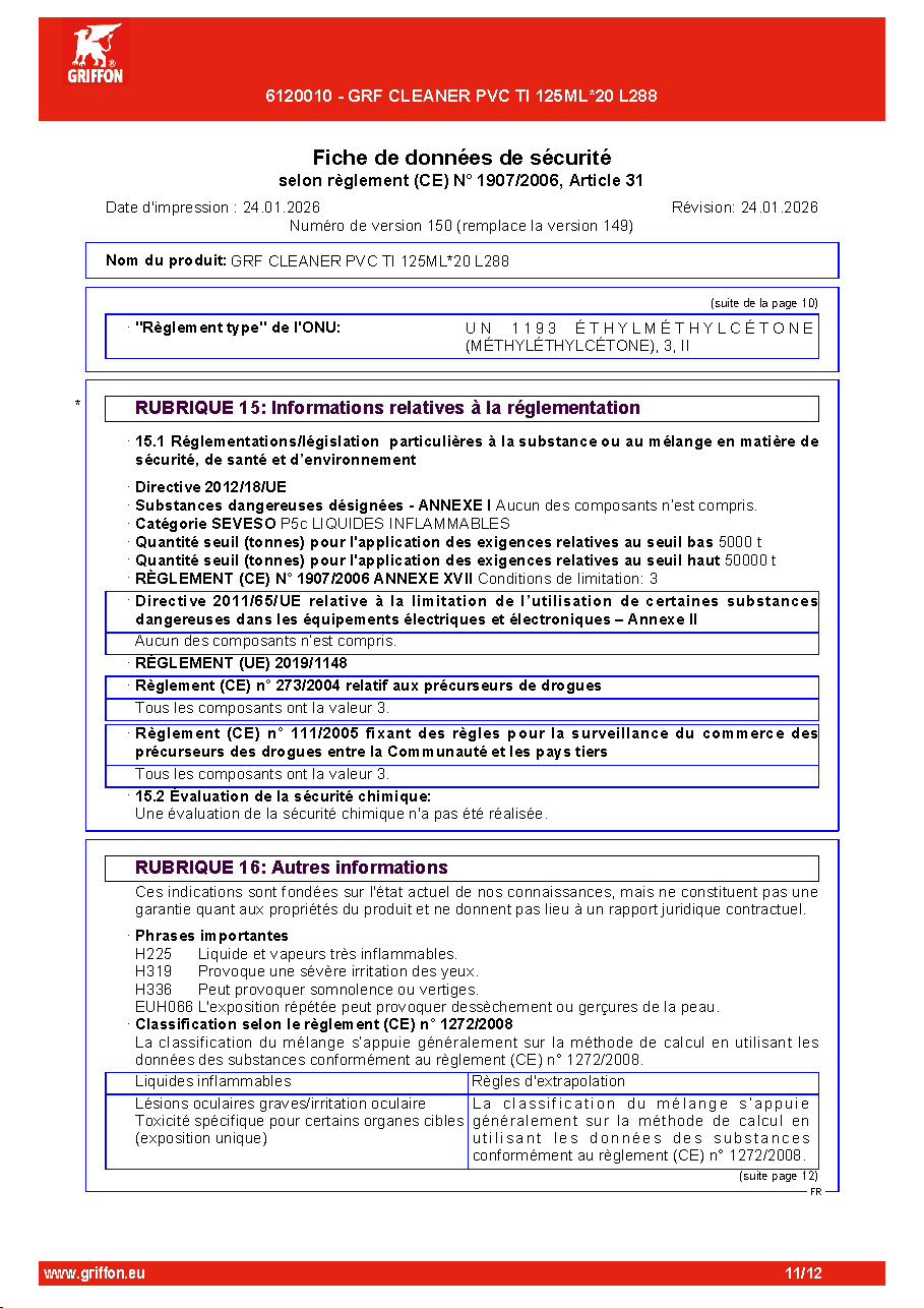 Fiche technique fournisseur