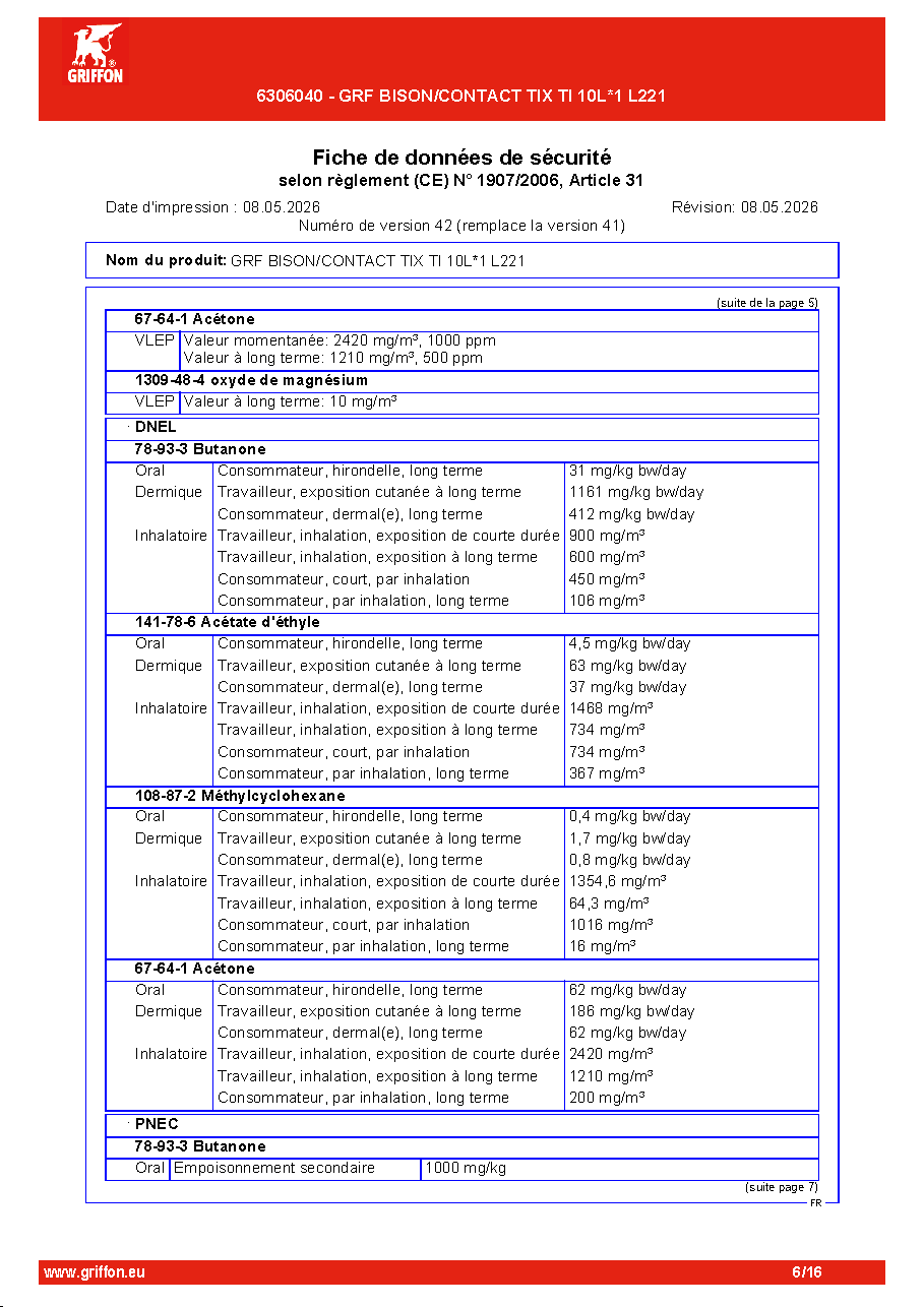 Fiche technique fournisseur