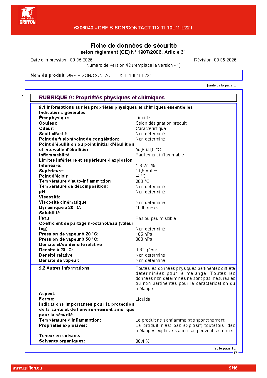 Fiche technique fournisseur