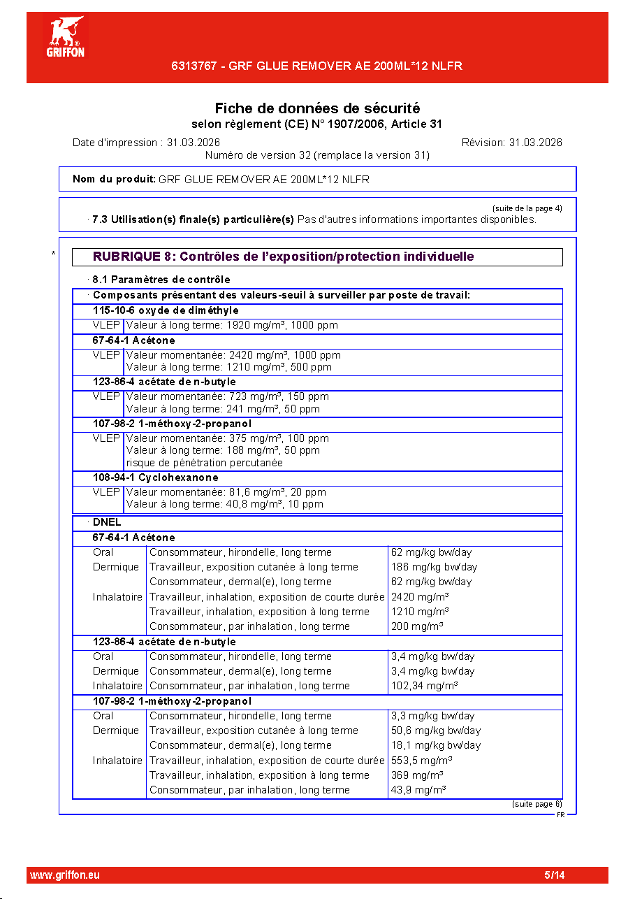 Fiche technique fournisseur