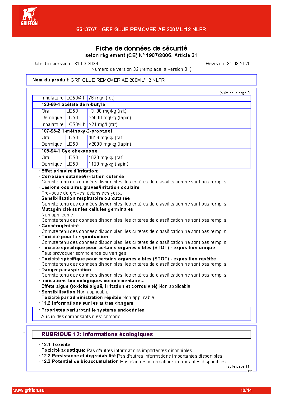 Fiche technique fournisseur